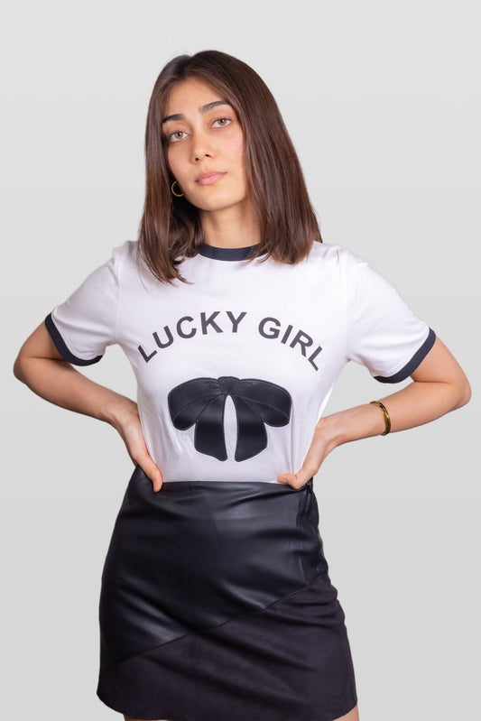 Black Faux Leather Panel Mini Skirt