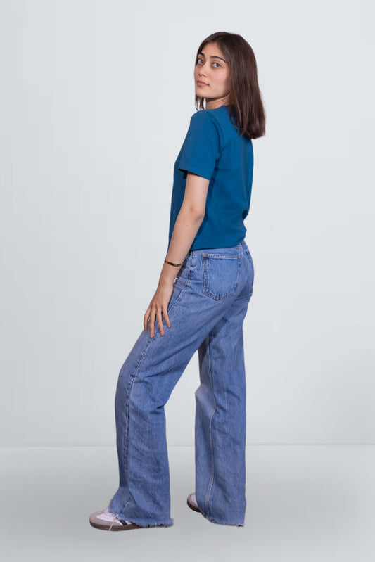 High-Waist Wide-Leg Denim Jeans